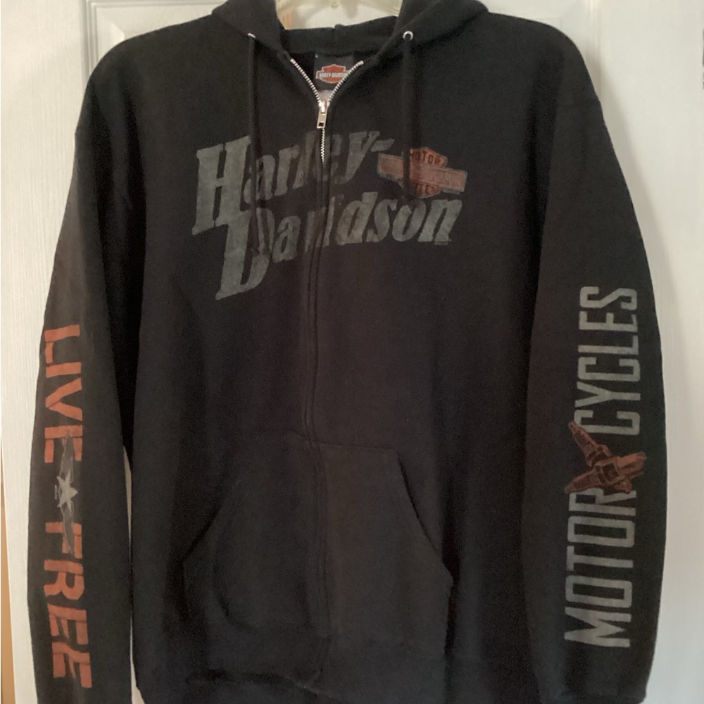 Black Harley-Davidson zipper hoodie size Large